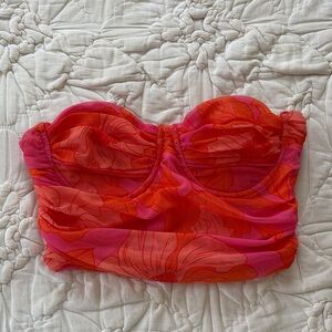 Zara Pink and Red Floral Bandeau